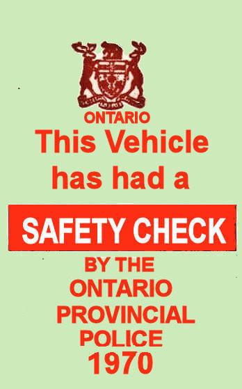 (image for) 1970 Ontario inspection Sticker CANADA